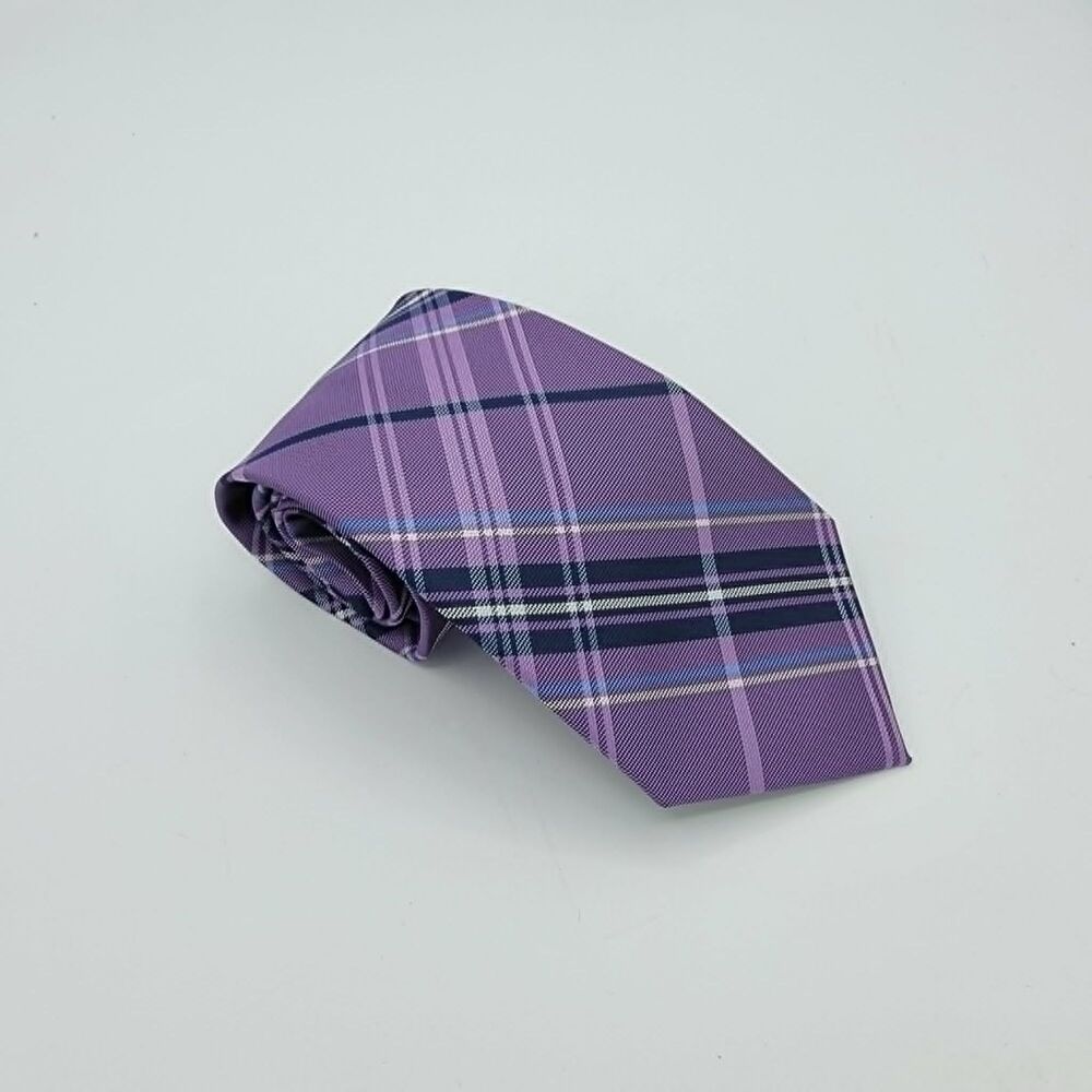 Mario Ferrari Tie Men's polyester Necktie Classic Purple Blue Size 58.5 x 3.5